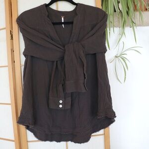Free People waffle knit henley